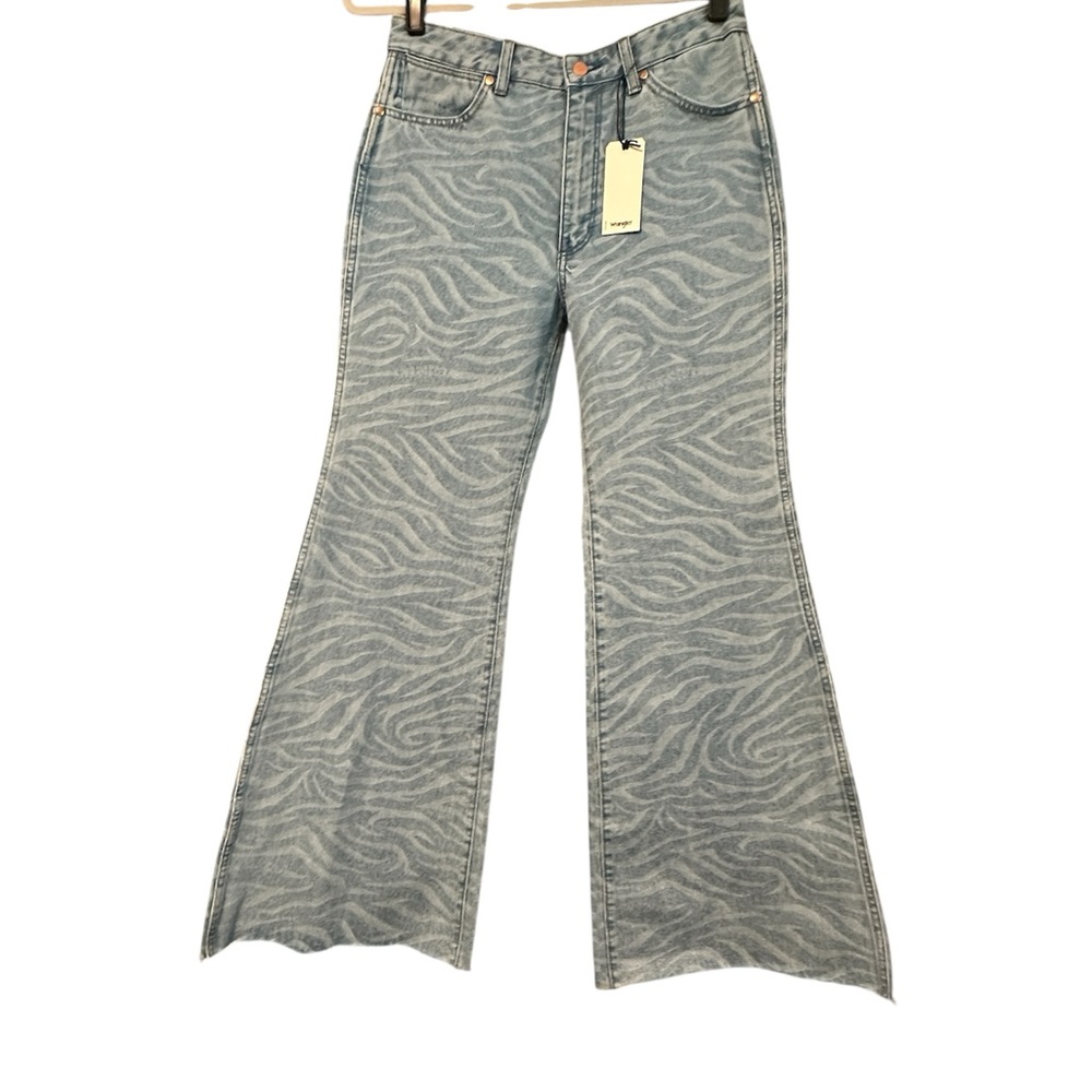 Wrangler Blue Flare Jeans with Zebra Pattern